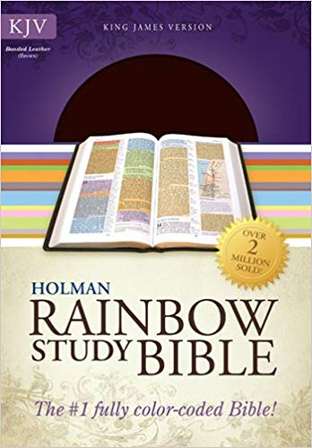 KJV Rainbow Study Bible B/L Brown - Holman